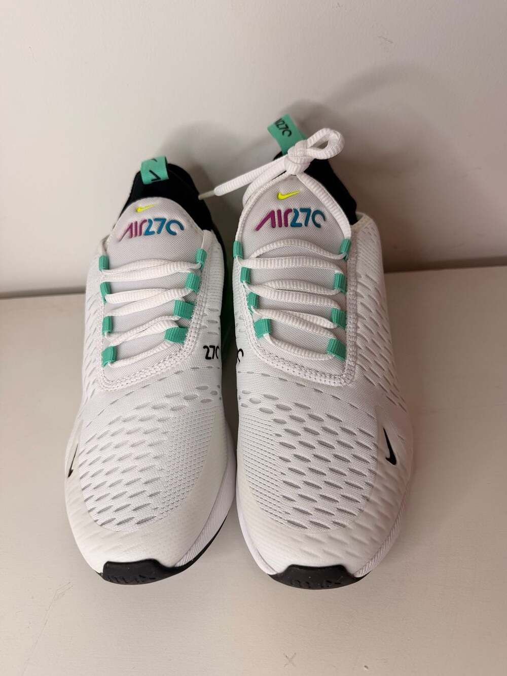 Nike Air Max 270 (GS) White/Volt-Black-Laser Blue DX3347-100 Youth Size 6.5Y